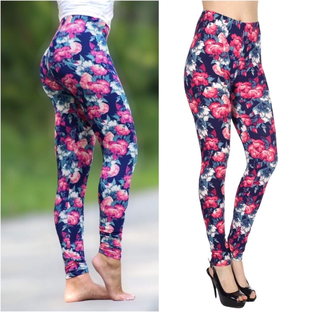 Buttery soft amazing must have womens stylish comfy Wild Rose Softbrush Leggings